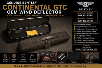 Genuine Bentley Continental GTC OEM Wind Deflector 3W7862955E