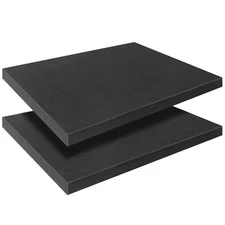 Black Polyurethane Foam Inserts for Cases, 2 Pcs 16 x 12 x 1 Inch, Cuttable P...