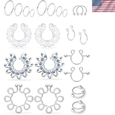 Gift-Ready 11 Pairs of Hypoallergenic Clip-On Nipple Jewelry for Men & Women