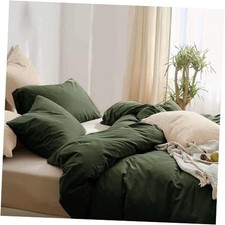 Size Dark Olive Green Duvet Cover 3 Pieces, Soft  Lightweight King Dark Green