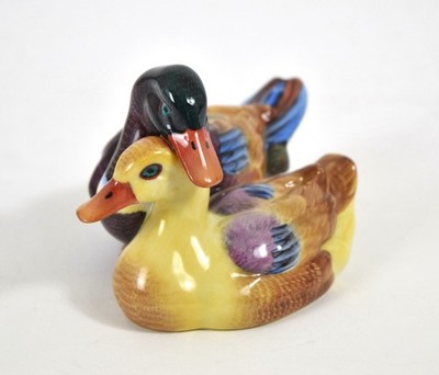 Herend Ente Entenpaar 5036 Porzellan Figur Duck Handbemalt Bunt Ungarn Vögel