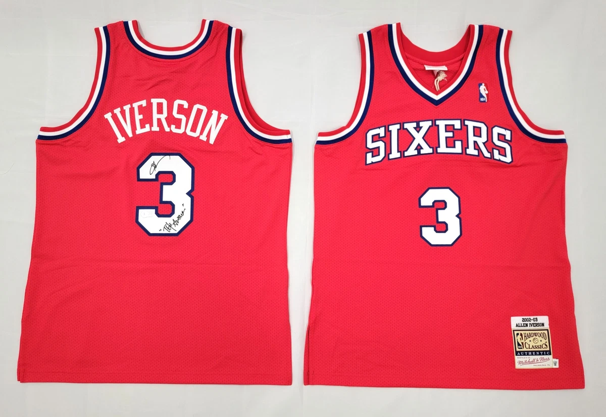 Allen Iverson Philadelphia 76ers Fanatics Authentic Autographed 2002-03 Mitchell & Ness Authentic Jersey - Red