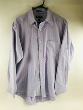 Chaps Oxford Shirt Men's Size Large Purple Striped Wrinkle Free Button Down
