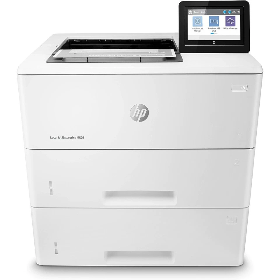 HP LaserJet Enterprise M507x Wireless Network A4 Mono Laser Printer, 2 Trays - Image 2 of 4