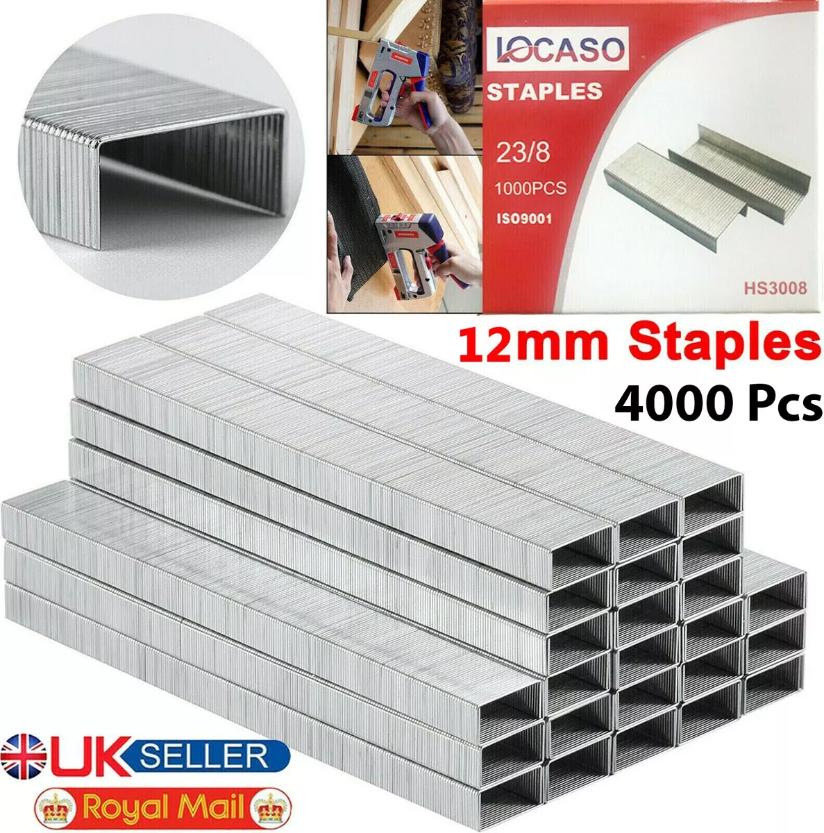 1000pc Pack Heavy Duty 8mm Staples Staple Gun Tacker Upholstery Pins For  Stapler