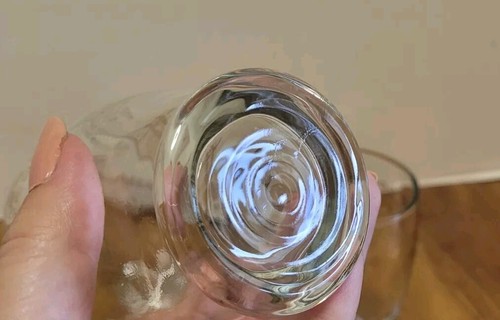 4 Pc Set MCM Gold Circle Band clear Tumbler Water Drinking Glass 4 1/4" tall - Picture 3 of 4