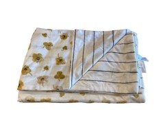 Lila Jack Floral Blanket Flower Stripes Reversible Soft Plush Yellow Bin630