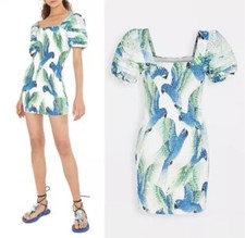 Farm Rio macaw dress NEW With Tags Ruffle Sleeves Macaw Parrot