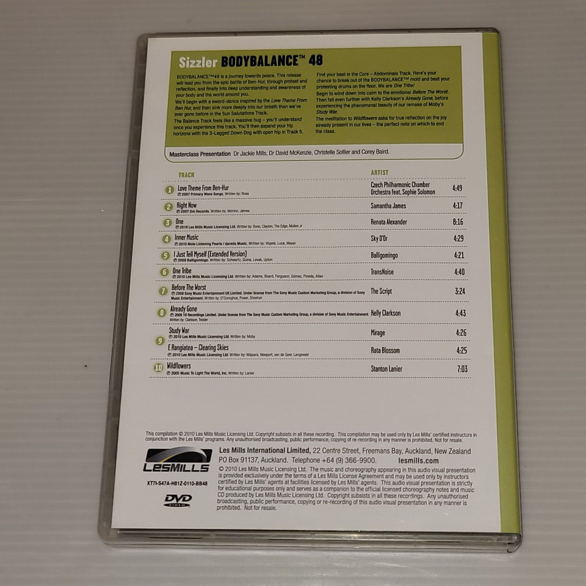 Les Mills BODYFLOW #48 DVD &CD, Notes body flow balance 2010