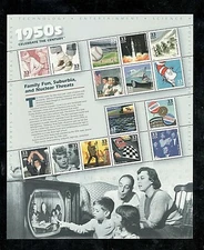 Sc # 3187 ~ Full Pane ~ 33 cent Celebrate The Century:1950s (gb6) 