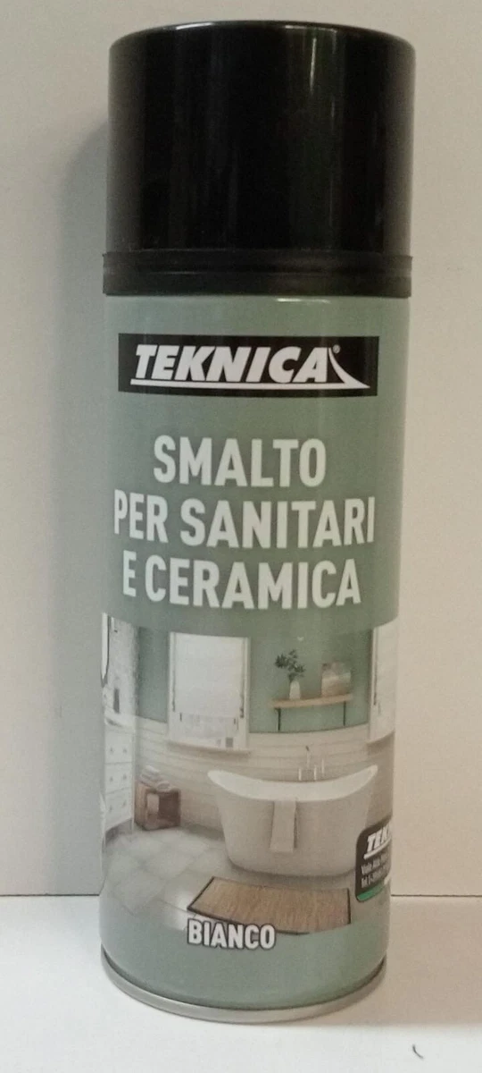 ESMALTE EN AEROSOL SANITARIO Y CERÁMICA BLANCO 400 ML TEKNICA LAVABOS BAÑERAS DUCHAS