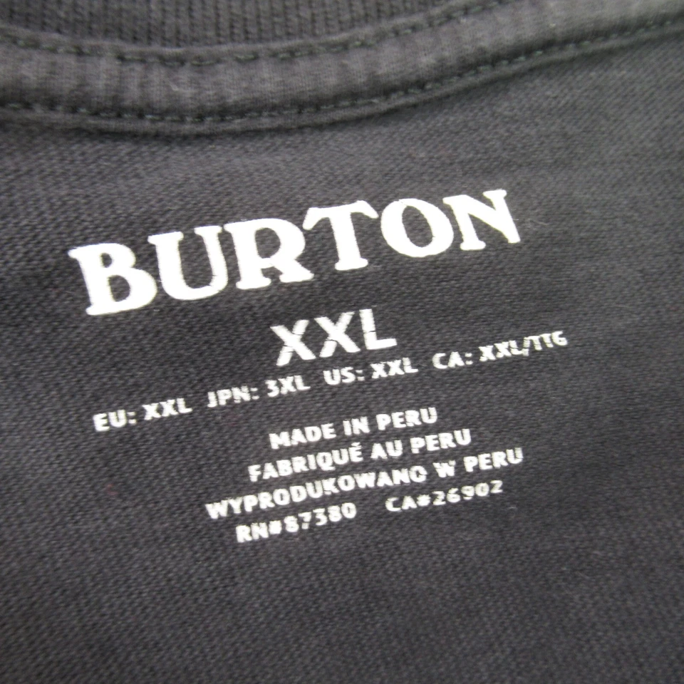 Camisa Burton Para Hombres 2XL Manga Larga Cuello Redondo Ligera Pullover Negra Foto 3 de 4