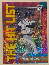 Freddie Freeman 2022 Donruss The Hit List Fireworks baseball card Braves Dodgers