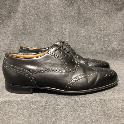 Florsheim Imperial Mens Size D Wingtip Oxfords Black Leather Dress  Shoes