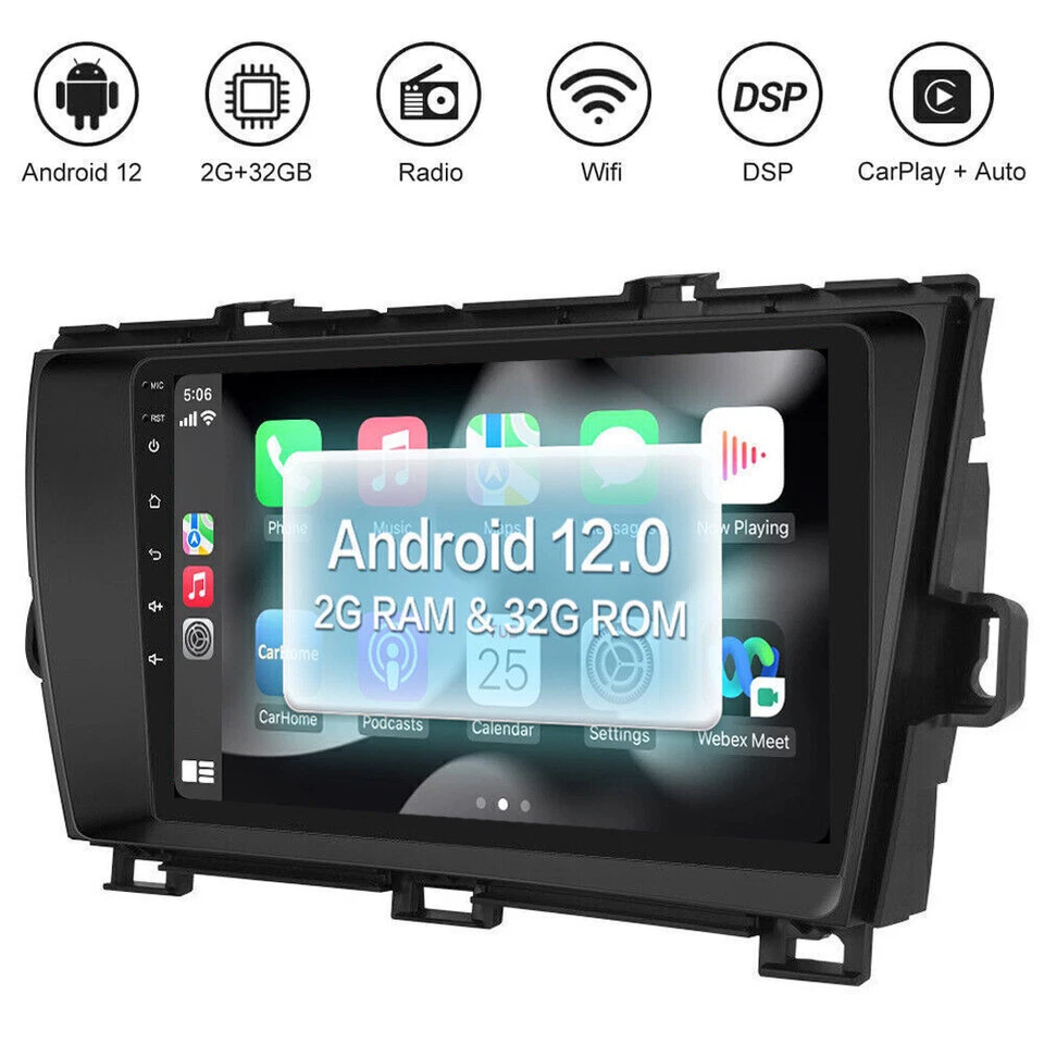 For 2010-2013 Toyota Prius Car Radio JBL Stereo GPS Navi Wifi Apple Carplay Unit - Image 4 of 4