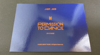 BTS-PERMISSION TO DANCE FLEECE ZIP-UP HOODIE PHOTO CARD JIMIN+