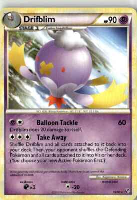 2010 HEARTGOLD & SOULSILVER UNDAUNTED DRIFBLIM 12/90