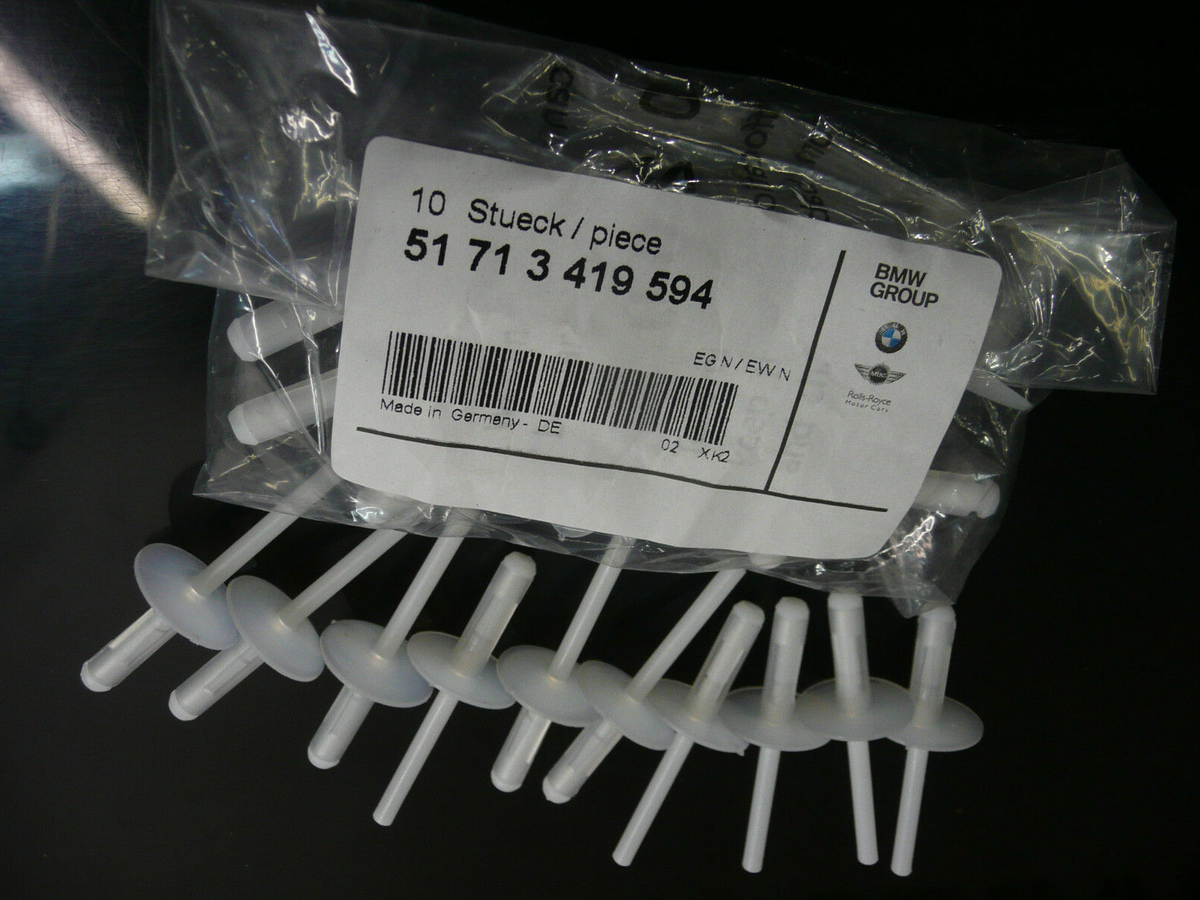 20x NEW GENUINE BMW X1 E84 X3 E83 E83 LCI BLIND RIVET TRANSPARENT