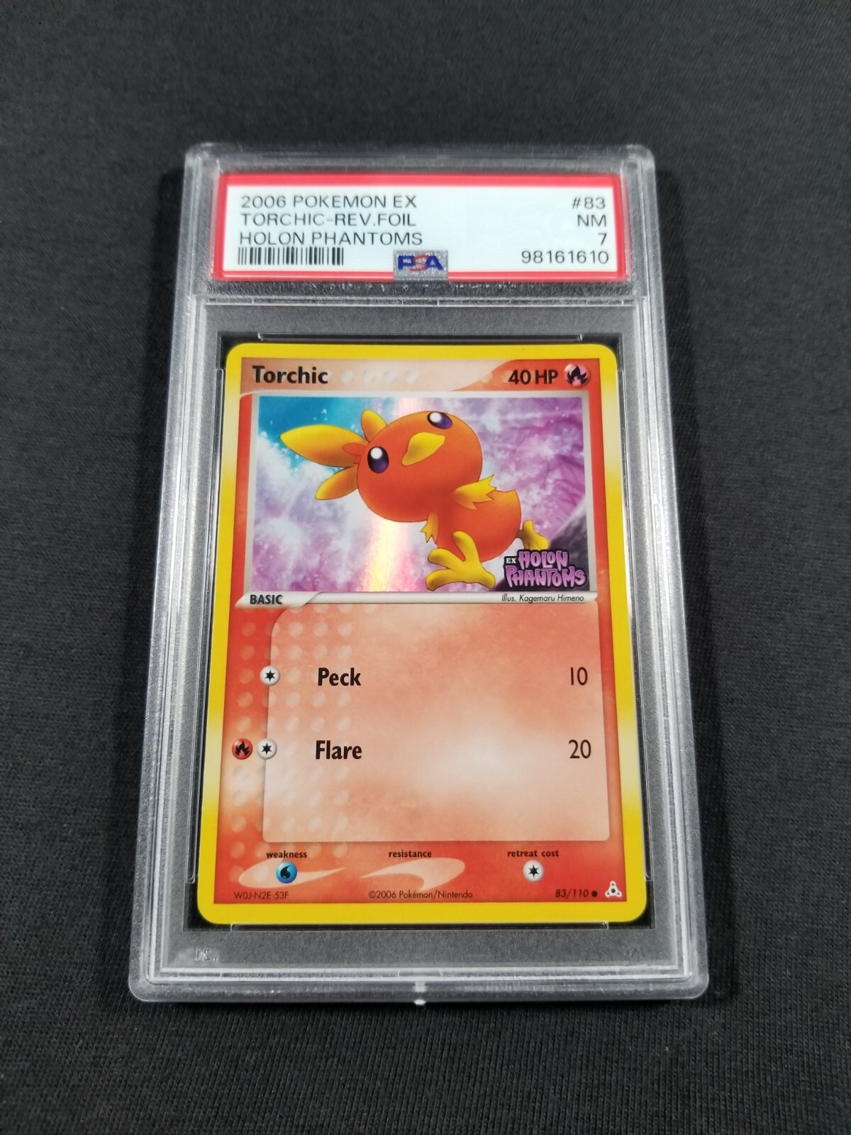 Pokemon Card Reverse Holo Torchic 83/110 PSA 7 NM ex Holon Phantoms