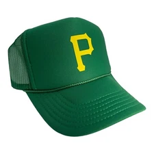 NEW PITTSBURGH PIRATES  GREEN HAT 5 PANEL HIGH CROWN TRUCKER SNAPBACK TRENDY