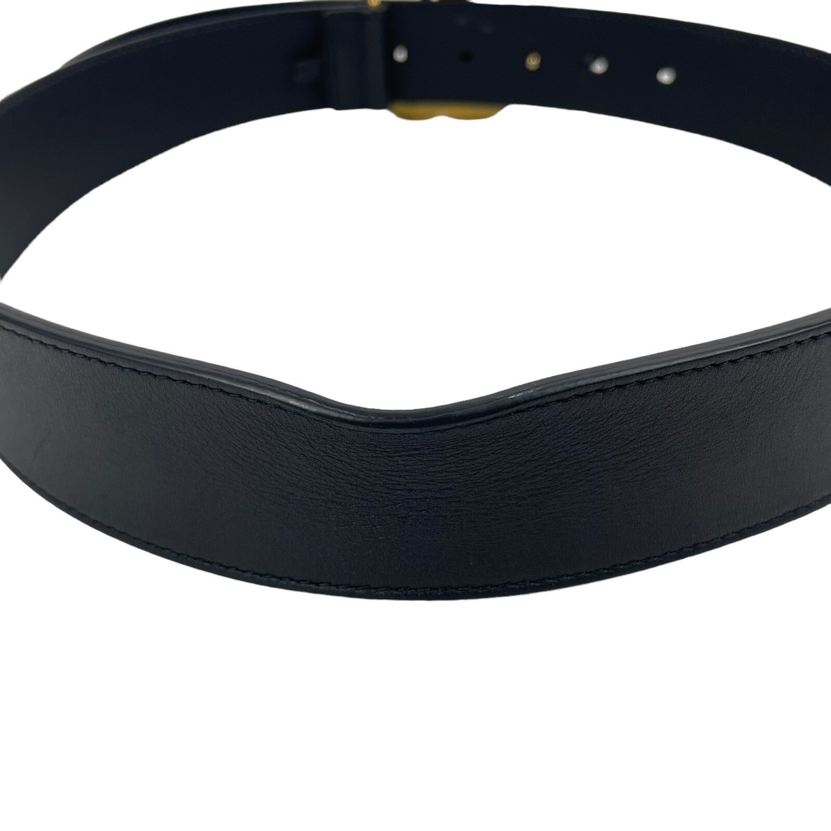 GG MARMONT 2015 RE-EDITION WIDE BELT SIZE 80 (used) Gucci GG Marmont 2015 Re Edition Wide Belt Gold Buckle Black  main image 3