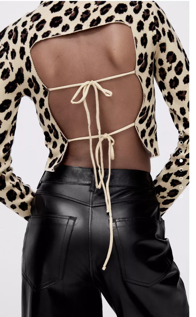 Zara leopard print sweater cheap
