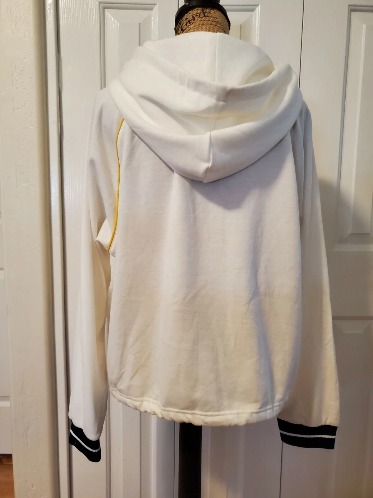 OFF WHITE Felpa con cappuccio donna oliva e rovere XL avorio manica lunga