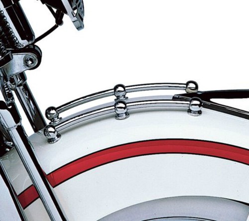 V-Twin Chrome Front Fender Rail Trim Kit Harley Davidson FL 91117-97 1949> - Picture 2 of 3