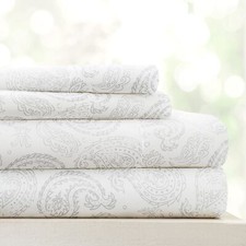 4 Piece Queen Sheet Set Gray Floral - Sleep Ever with These Ultra-Soft  Cool...