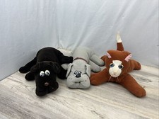 VTG 80s Pound Puppy Puppies Lot Of 3 Large Plush 2 Dogs 1 Cat Kitten