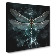 Dragonfly Digital Art Canvas Wall Art Print Framed Picture Home Office Decor