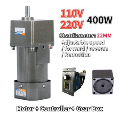 400W 110V 5-470 RPM AC Reduction Gear Motor Speed Reversible Variable Controller