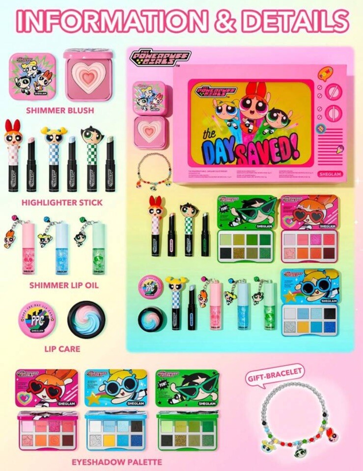 Sheglam The Powerpuff Girls Full Makeup Collection PR Box Set New