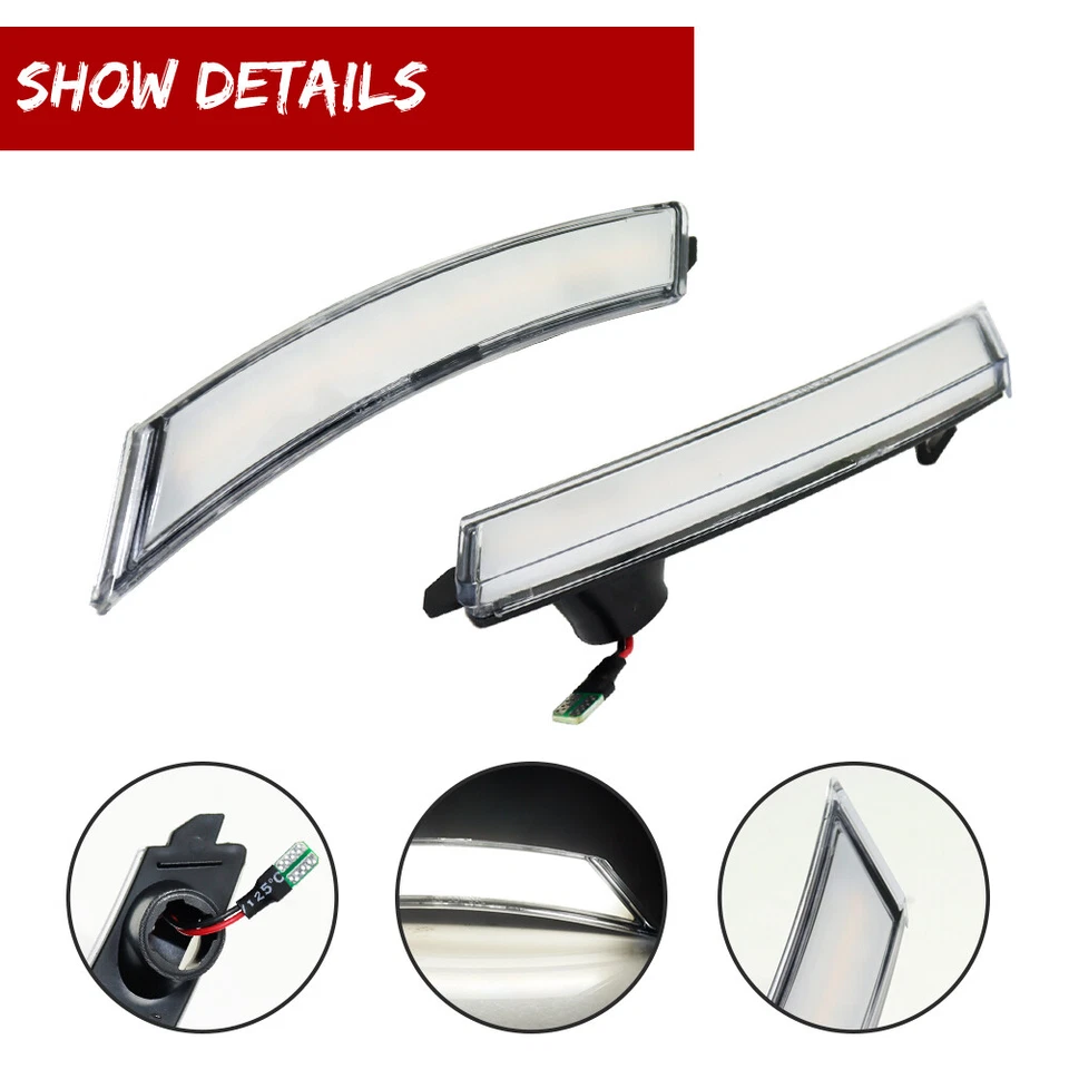 Luces de señalización laterales delanteras LED blancas 2 piezas para Pontiac Solstice y Saturn Sky 06-10 Foto 3 de 4