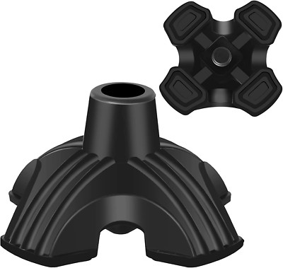 Walking Cane Tip, Quad Anti-Slip Rubber Stand Replacement, 4 Prong
