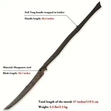 [OPEN BOX]47'' Handmade cast manganese steel chopping blade sword Machete Polear
