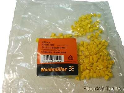 Lot of (3000) New Weidmuller 3-5mm Letter ''P'' Conductor Markers, 0252611667