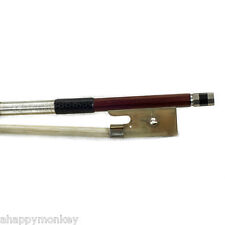 High Quality New 4/4 Violin Bow Brazilwood Yak Horn Abalone Silver Wrap-White
