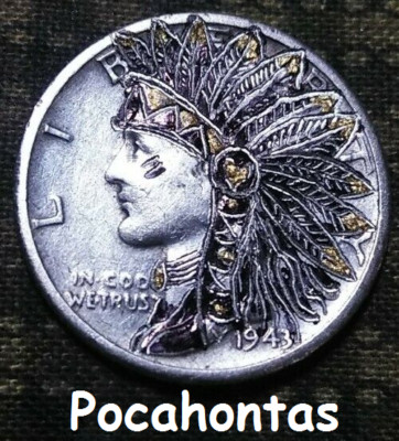 1916-1945 MERCURY DIMES RANDOM DATES only 99 made J& M Tarantula as Pocahontas