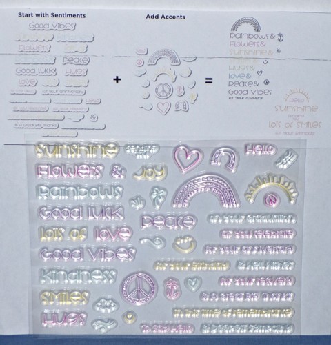 Diamond Press verschiedene Sprüche Clear Stamp Set Sonnenschein Freundlichkeit Sprüche 40 Teile - Bild 1 von 4
