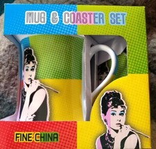 FUNKY POP ART PORZELLAN TASSE & UNTERSETZER SET - buntes SET NEU VERPACKT
