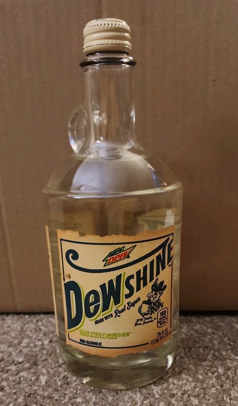 Mountain Dew DEWshine 25 Fl.oz Limited Edition Collectible Glass Jug Sealed