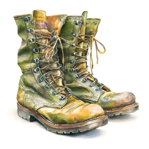 Military Boots Army Weapons War Self Adhesive Sticker