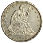 1866 SEATED LIBERTY HALF DOLLAR ~ NICE AU/BU!