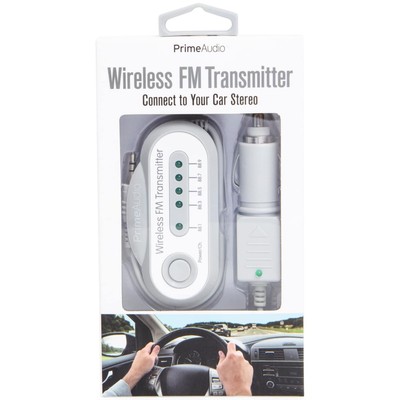 Prime Audio Wireless FM Transmitter  iPhone Android Black White Gray