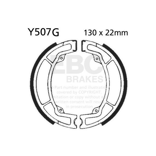 EBC Grooved Brake Shoe Set Front Left for Yamaha YZ 125 2T 1976 - 1982