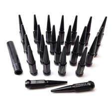 Black Cone/Conical Bulge Seat Wheel Spike Lug Nuts with 14x2 black,spike 24PCS