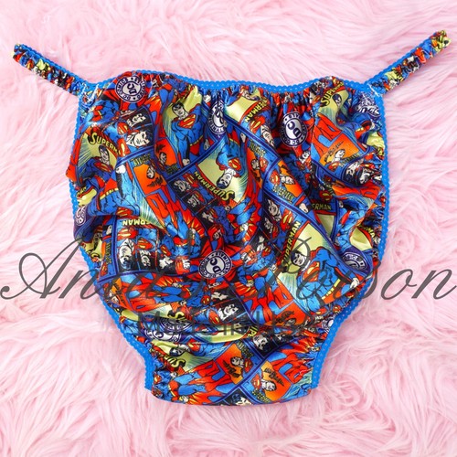 Sissy Satin Panties for MEN - Red Blue Hero - shiny String Bikini M - XXL - Picture 3 of 5