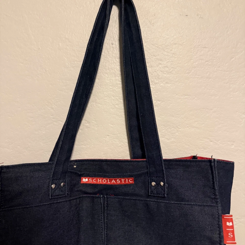 Scholastic книга ярмарка джинсовой ткани сумка с короткими ручками - Y2K - Изображение 3 из 4