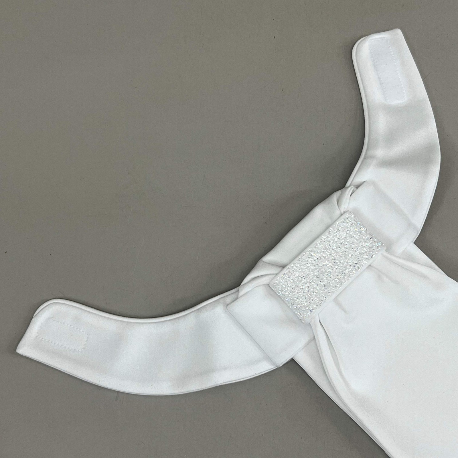 SAMSHIELD Plastron Crystal Fabric Equestrian Riding Tie Women's Sz XS/S White